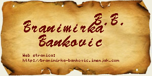 Branimirka Banković vizit kartica